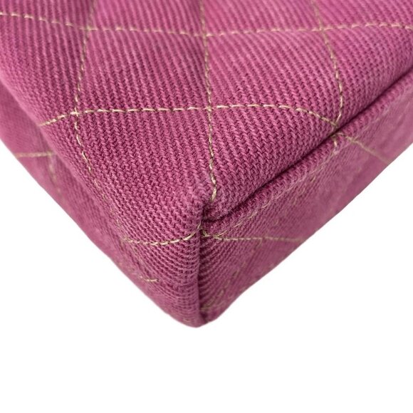 Auth CHANEL Chain Clutch / Matelass - Pink Denim Shoulder Bag gold hardware - Picture 4 of 16